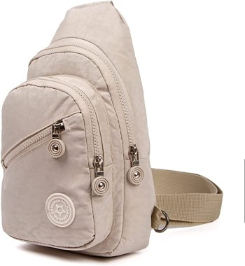 Crinkle Chest Bag Waterproof Crossbody Women's Bodybag Summer Backpack Daily Sports Multi-Compartment